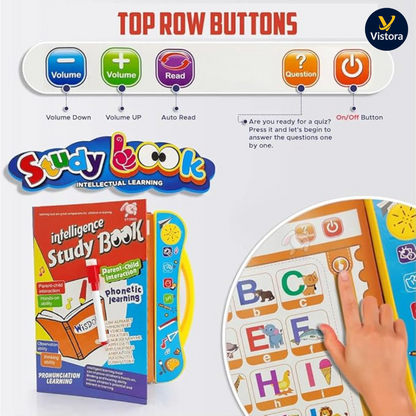 Vistora™ Interactive English Learning Book for Kids – Letters, Words, Rhymes & Sounds